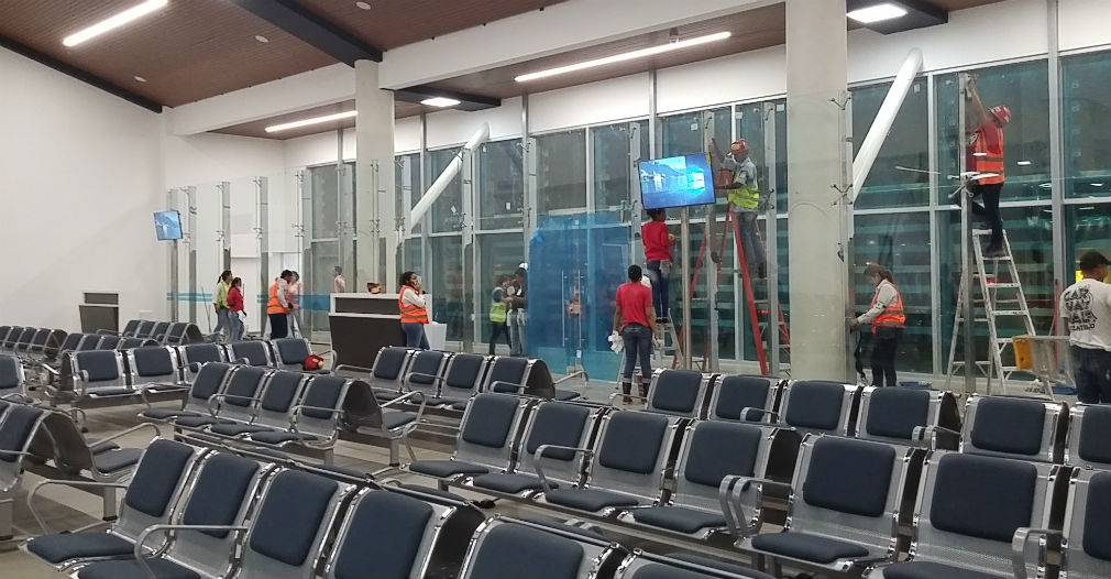 Sala de espera para el abordaje, en el nuevo aeropuerto.