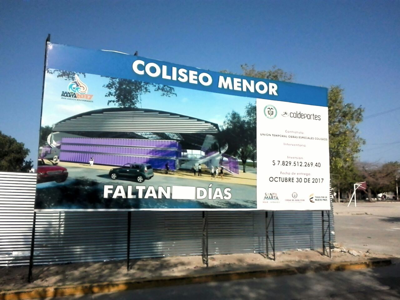 Coliseo Menor (estadio microfútbol). NO tiene conteo regresivo. 