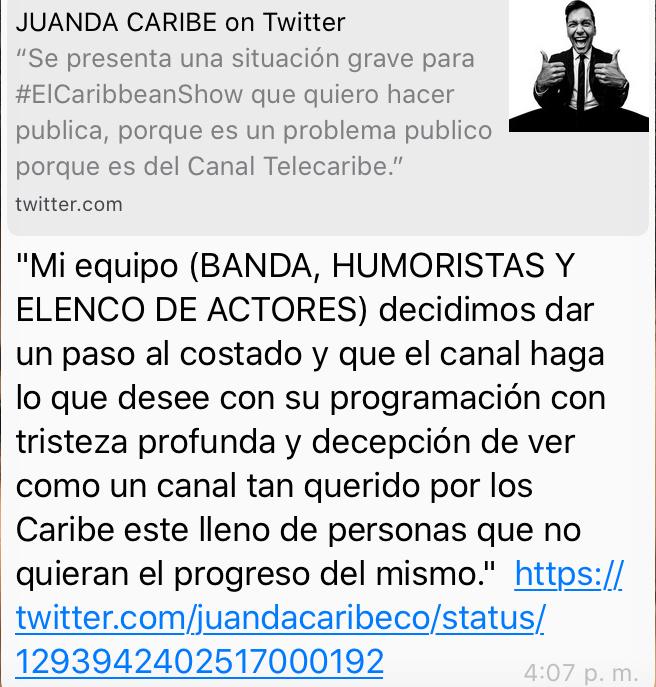 Cortesía Captura del trino que después eliminó