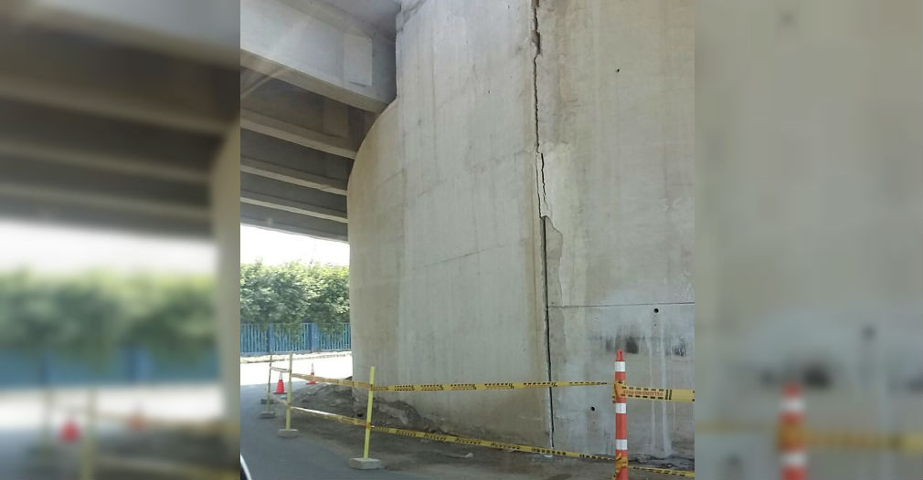 Esta es la imagen que circula por las redes sociales sobre una supuesta falla en la estructura.