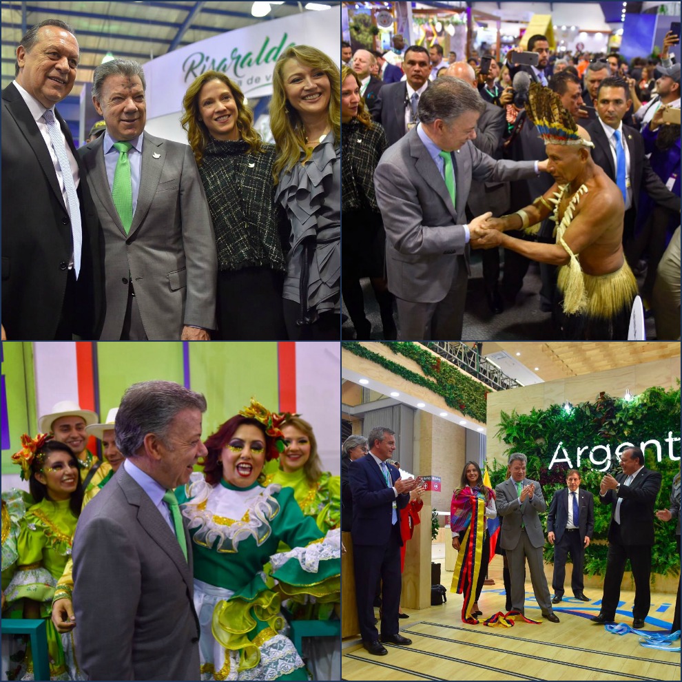 El Presidente Santos durante su visita a la la vitrina de Anato 2017