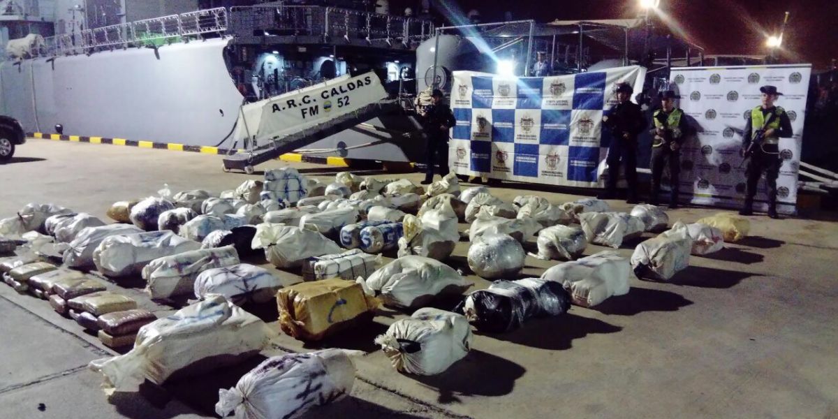 Armada Nacional La droga incautada fue superior a una tonelada.
