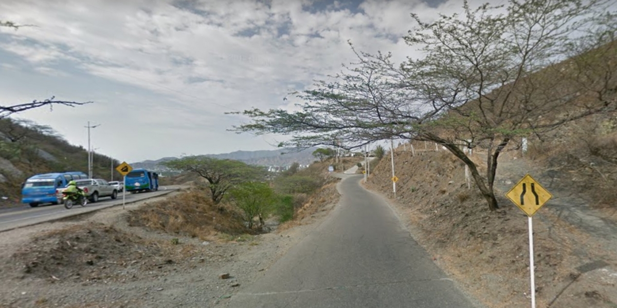 Google Maps. Bajada por el sector de Pastrana, Santa Marta.