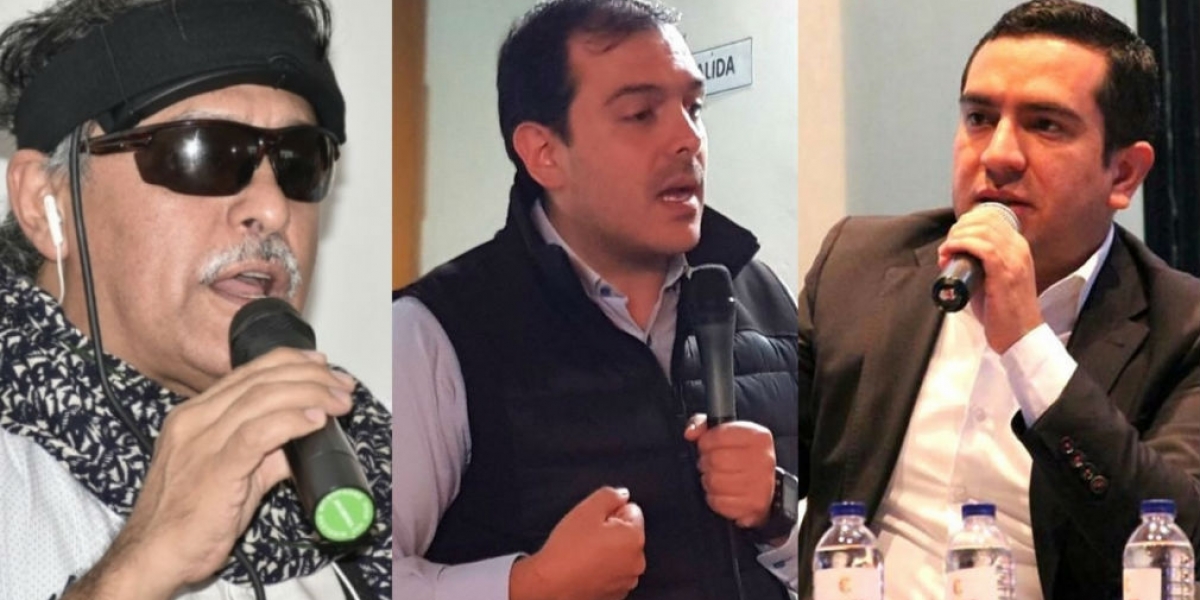 Jesús Santrich y los Representantes, Santiago Valencia y Edward Rodríguez.