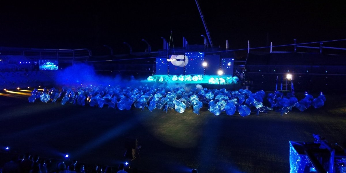 Panorámica del evento de inauguración de los Juegos Bolivarianos.