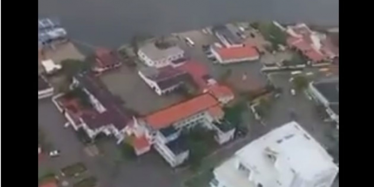 Panorámica de Cartagena inundada. 