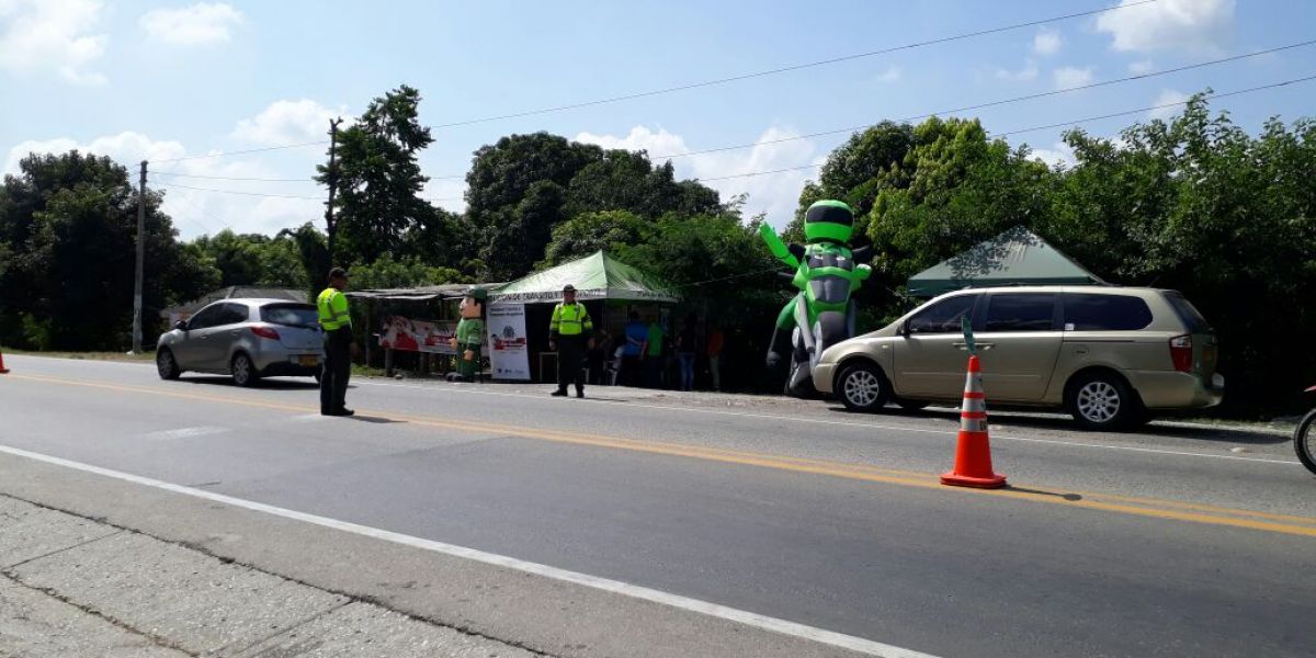 Seguridad vial brindada por la Policía departamental.