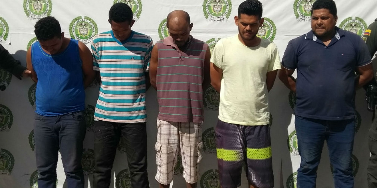 Policía de Santa Marta. Los capturados.