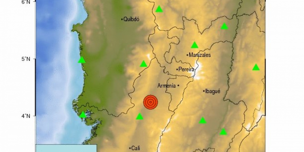 Red Sismológica Nacional. El epicentro fue en Bugalangrande, Valle.