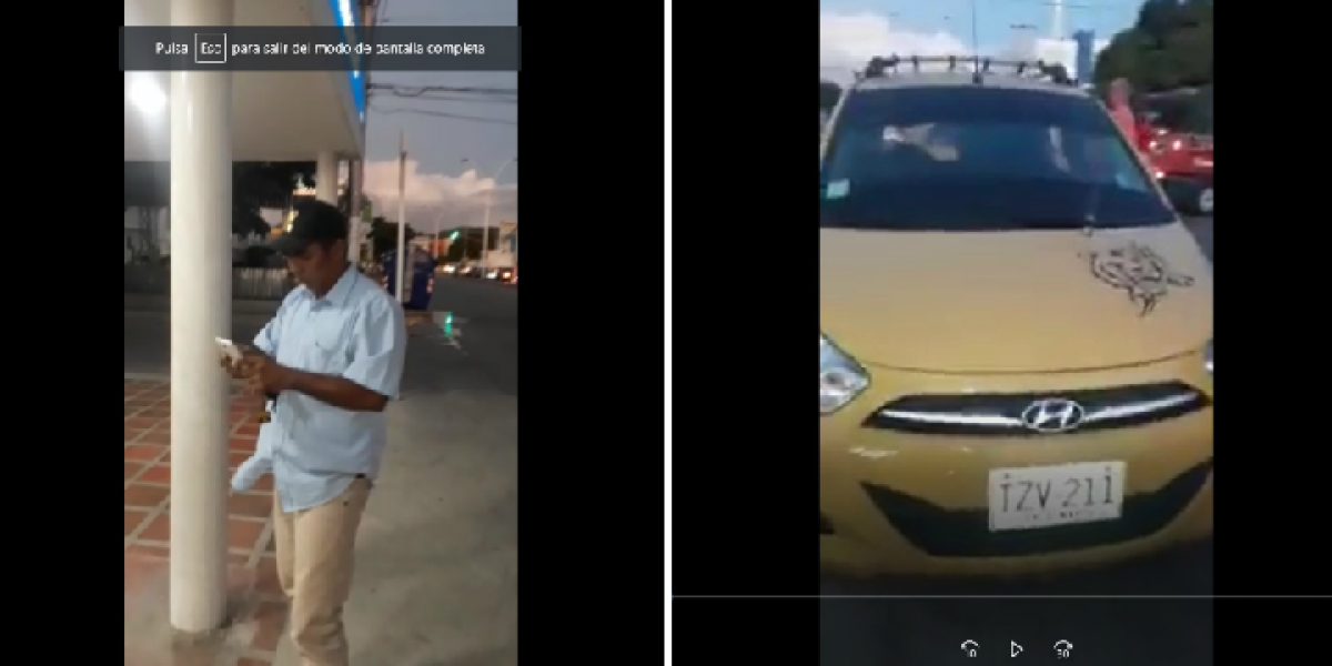 Cortesía El conductor (izq) fue quien agredió al pasajero tras cancelarle la carrera.