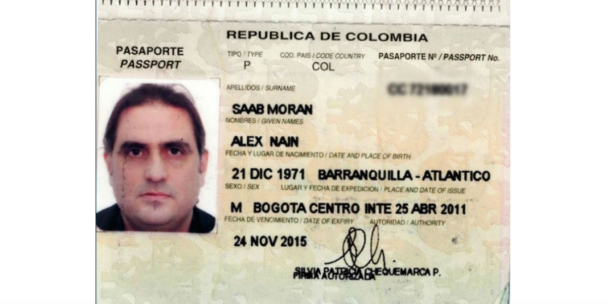 Zona Cero Pasaporte de Alex Saab Morán.