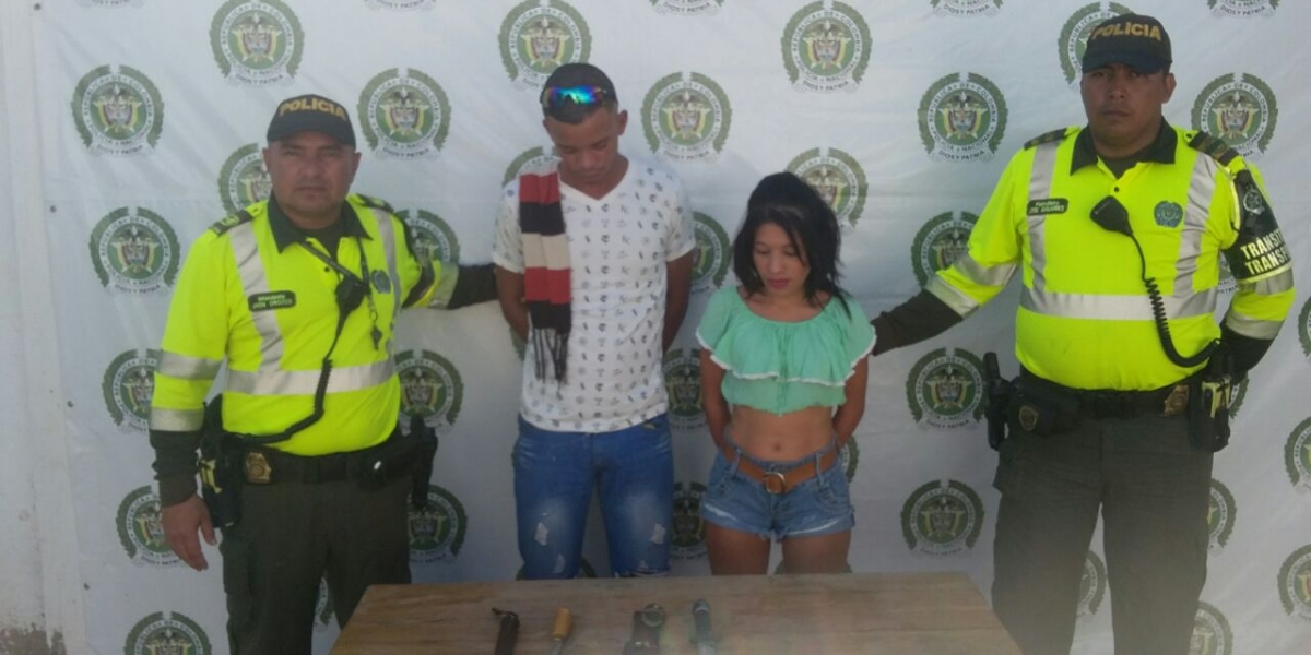 Policía Santa Marta César Ibáñez y Karen Aguilar fueron capturados por estos hechos.