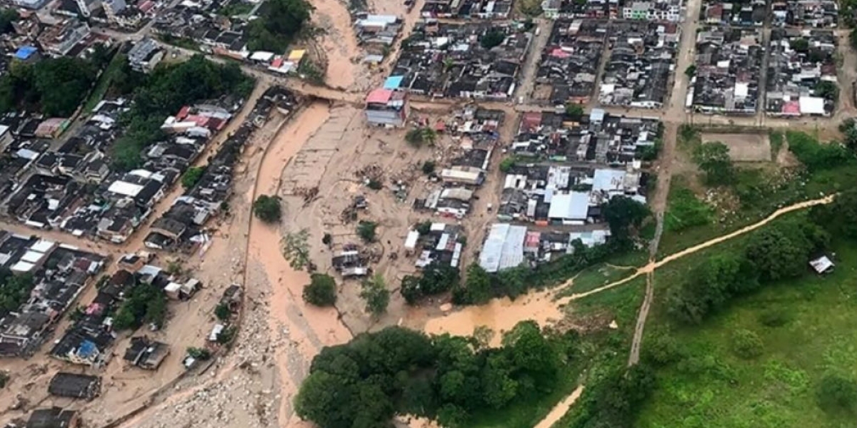 Imagen aérea del lugar de la emergencia.