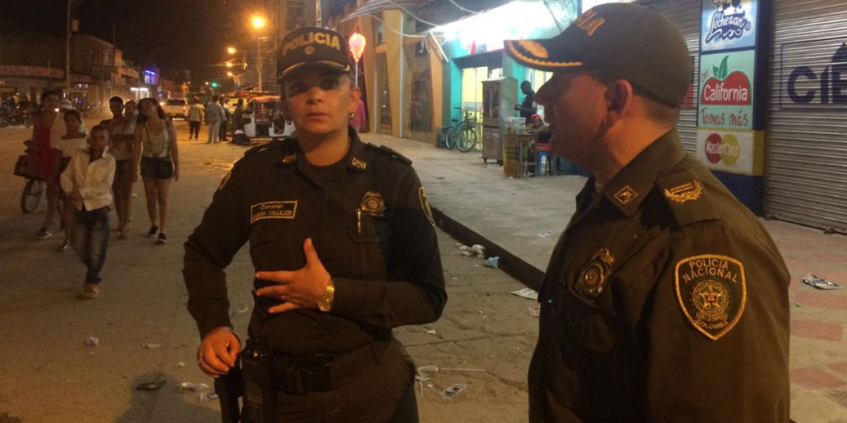 Policía Santa Marta La comandante Sandra Vallejo lideró el operativo en Ciénaga.