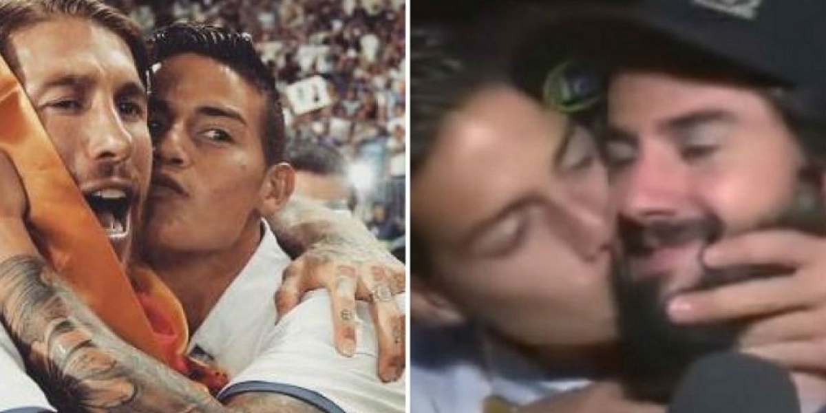 Captura de pantalla. Los besos quedaron registrados en imágenes.