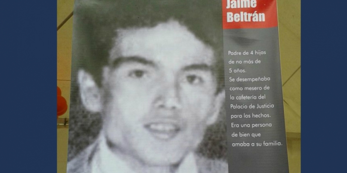 Foto: Centro de Memoria. Héctor Jaime Beltrán desapareció en el Palacio de Justicia hace 31 años.