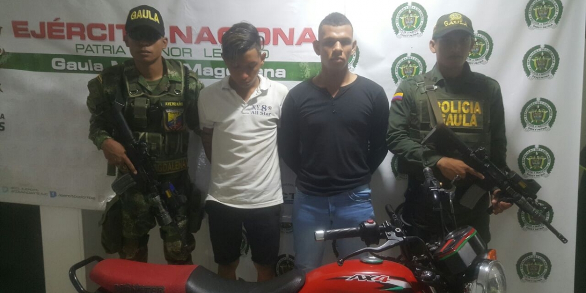 Foto: Ejército. Los detenidos ya fueron puestos a disposición de la Fiscalía en Fundación por el delito de extorsión clásica en flagrancia.