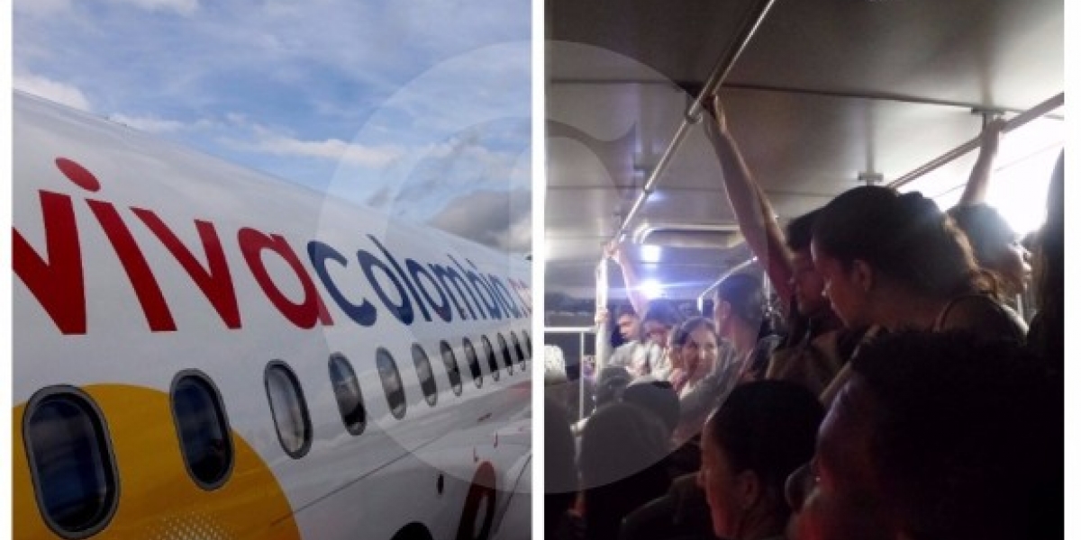 Foto: elcolombiano.com Este martes, la aerolínea de bajo costo VivaColombia propuso llevar pasajeros de pie en las aeronaves.