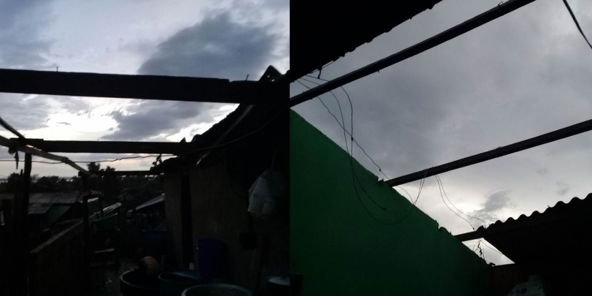 Casas destechadas y árboles caídos en el corregimiento de Bomba Pedraza, Magdalena. 