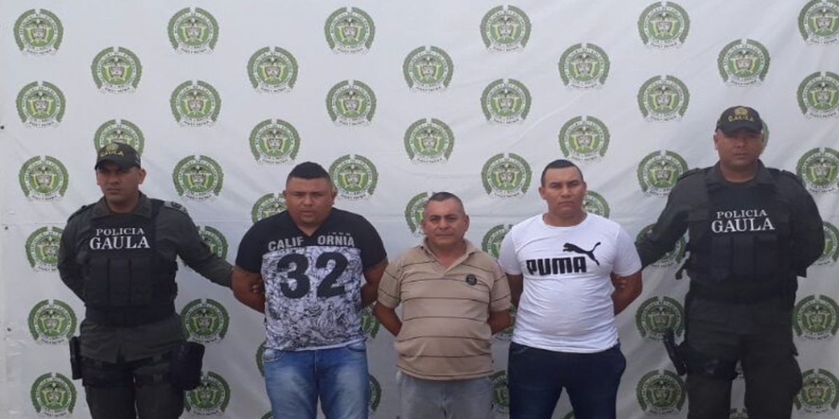 Foto: Policía de Santa Marta. Captura a tres integrantes de ‘Los Pachencas’ señalados de extorsionar en Santa Marta.