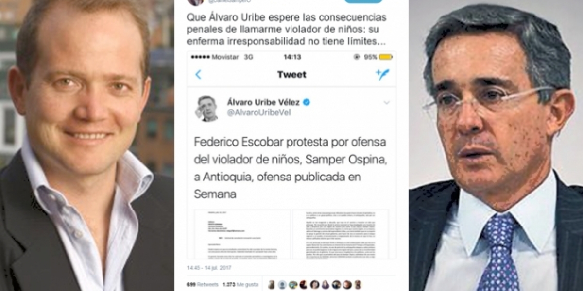 Foto: Montaje FLIP con imágenes de Semana y El Espectador. Periodistas y la FLIP rechazan ataques de Álvaro Uribe al columnista Daniel Samper.