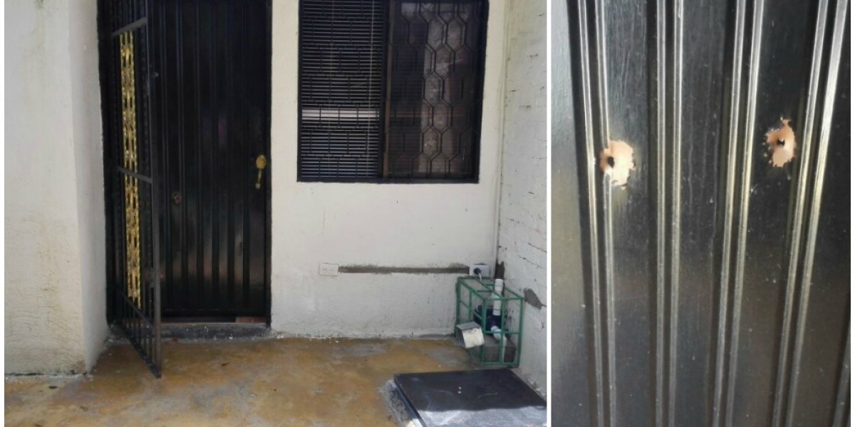 Cortesía Los vecinos hicieron dos disparos a la puerta de la casa del supuesto denunciante.