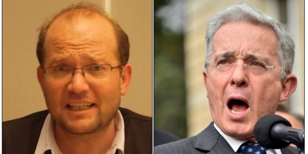 Archivo. Daniel Samper Ospina y Álvaro Uribe Vélez.