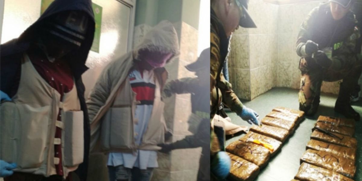 Zonacero.com Las colombianas tenían la droga, tipo 'creepy', divididas en panelas y adheridas a sus cuerpos.