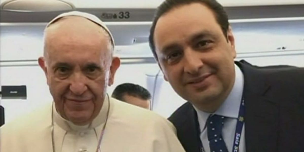 Jorge Alfredo Vargas con el Papa Francisco