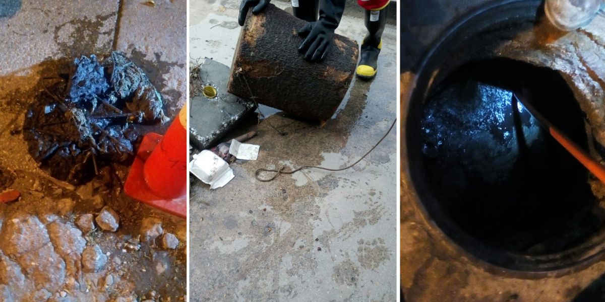 Veolia. En los colectores se hallaron troncos, piedras, grasa, plástico y piezas de vehículos.