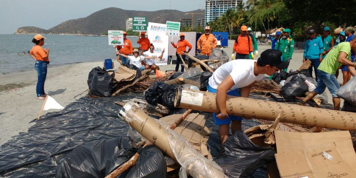 Alcaldía de Santa Marta. Fueron retirados 620 kilogramos de residuos.