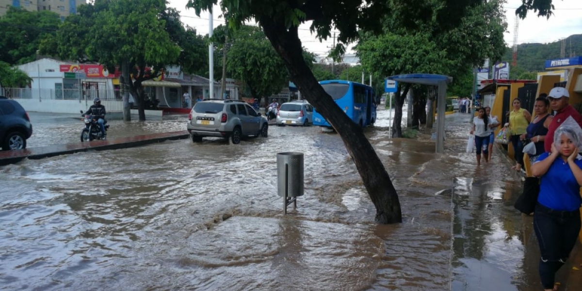 Calles de Santa Marta inundadas. 