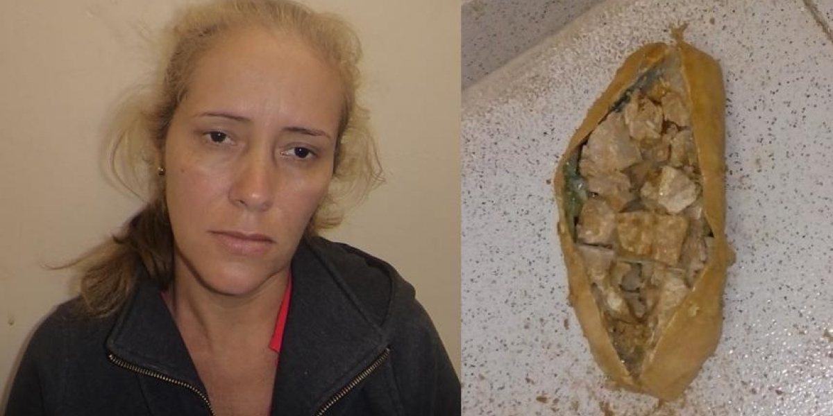 Policía del Magdalena. Zulima Delgado Pérezr y la droga incautada quedaron a disposición de la Fiscalía.