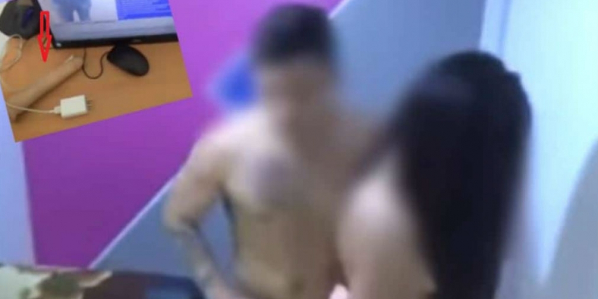 Captura de Pantalla. Momento en que las autoridades sorprenden a la pareja.