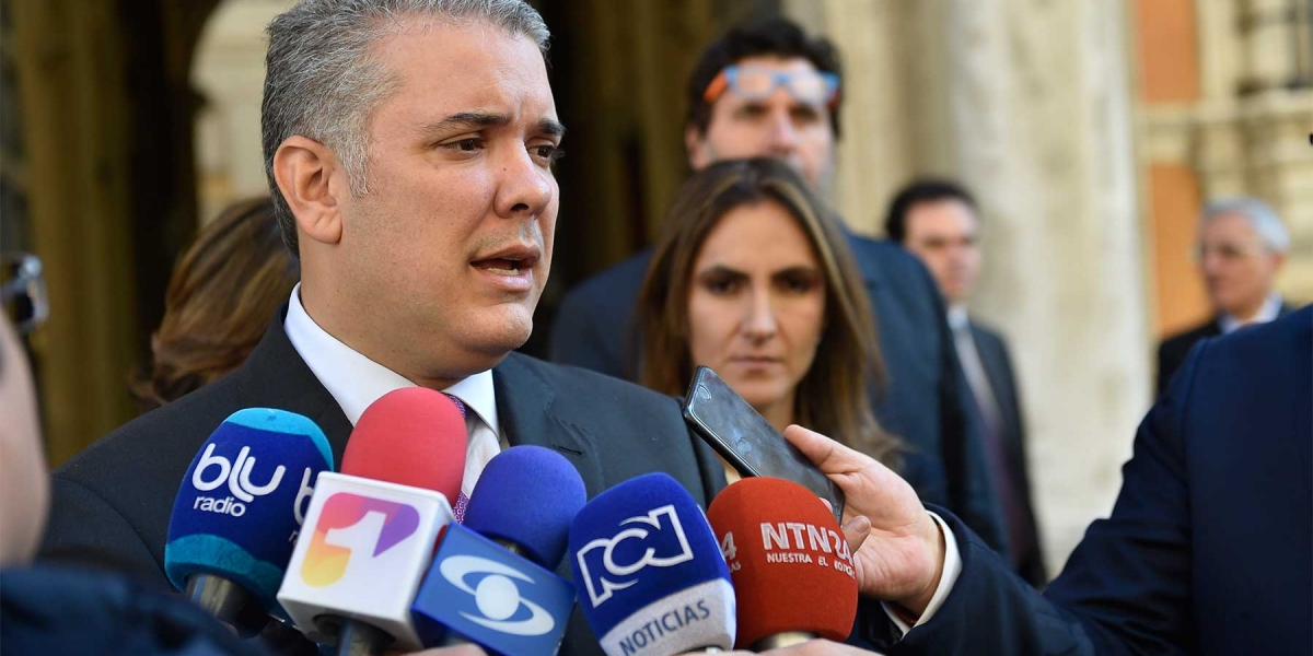 Presidencia El presidente Iván Duque entregó las declaraciones desde Bruselas.
