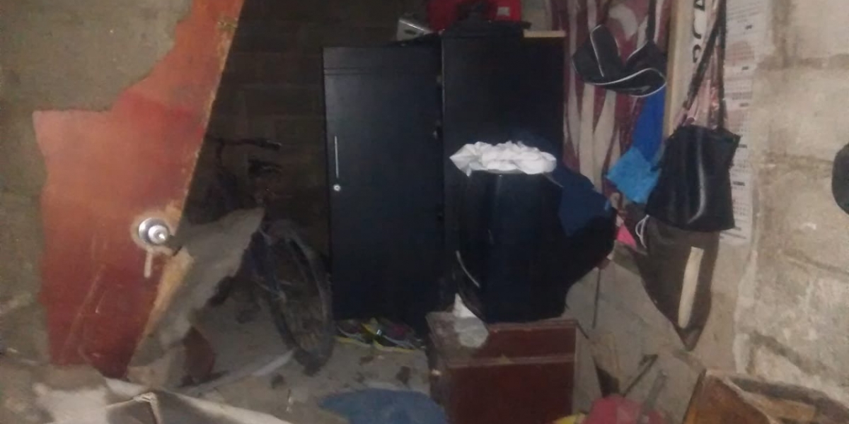 @GestionRiesgoSM Vivienda colapsada en el barrio San Jorge.