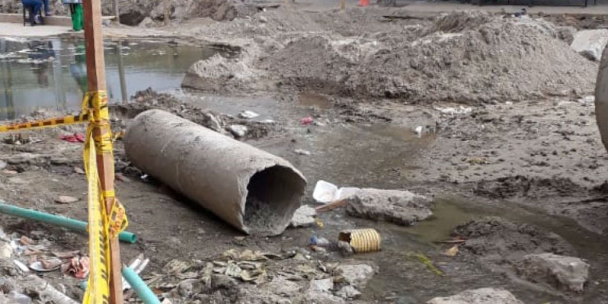 Veolia Trabajos adelantados en la calle 22.