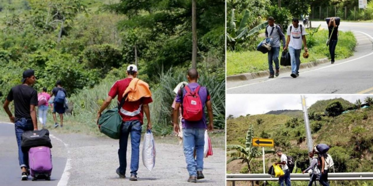 EFE Venezolanos en carreteras de Colombia.