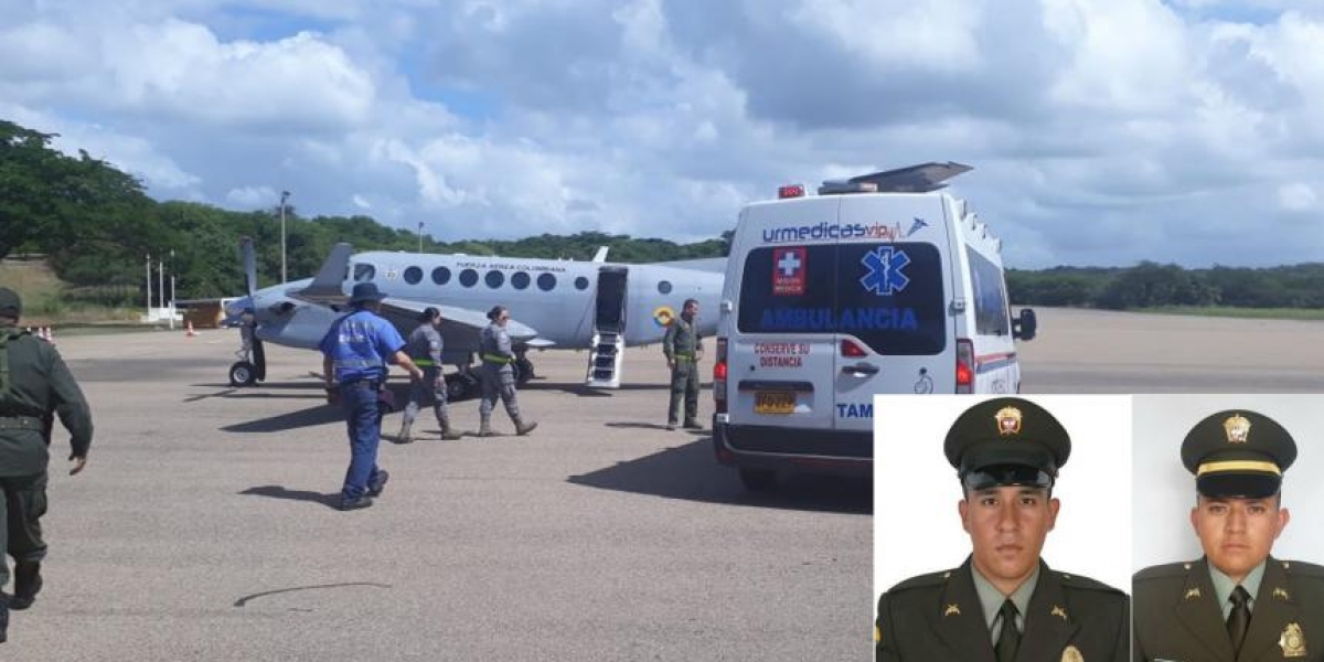 El Heraldo Los policías heridos Jindarwin Jiménez Badillo y Geovanny Palomino Quibalo.