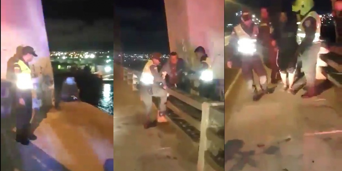 Policía de Barranquilla Pantallazos de la secuencia del rescate.