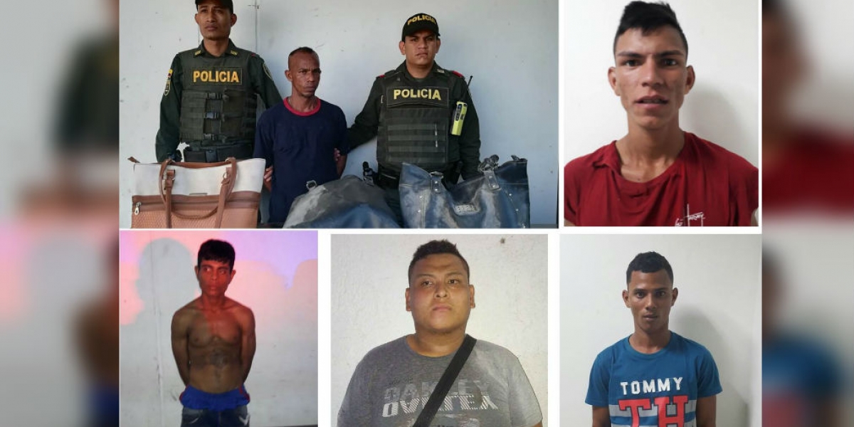 Policía de Magdalena. Algunos de los capturados.