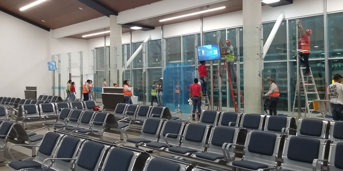 Sala de espera para el abordaje, en el nuevo aeropuerto.