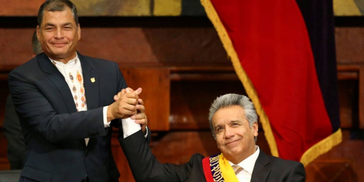 Rafael Correa y el presidente de Ecuador, Lenín Moreno. 