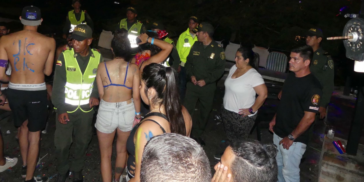 Policía de Santa Marta. El lugar no cumplía con los requisitos para realizar eventos masivos.