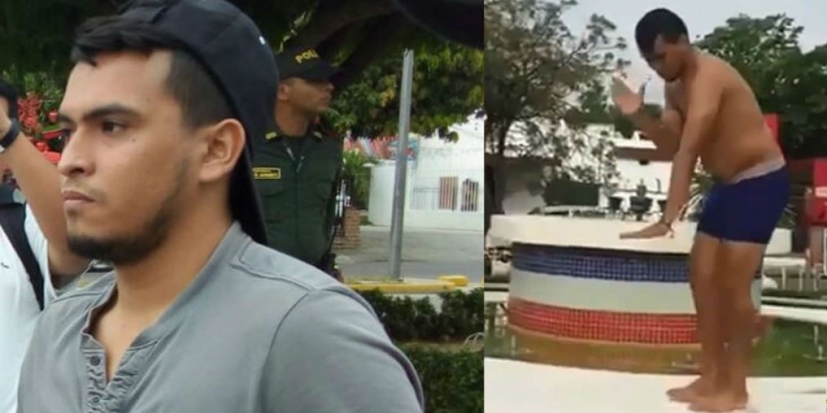 Al día. Maicol Cano, el joven que se bañó en una fuente en Valledupar.