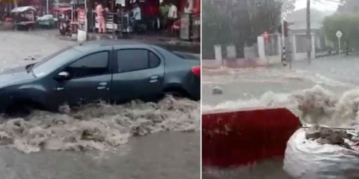 Captura de Pantalla. Situaciones de emergencias se registraron tras el fuerte aguacero.