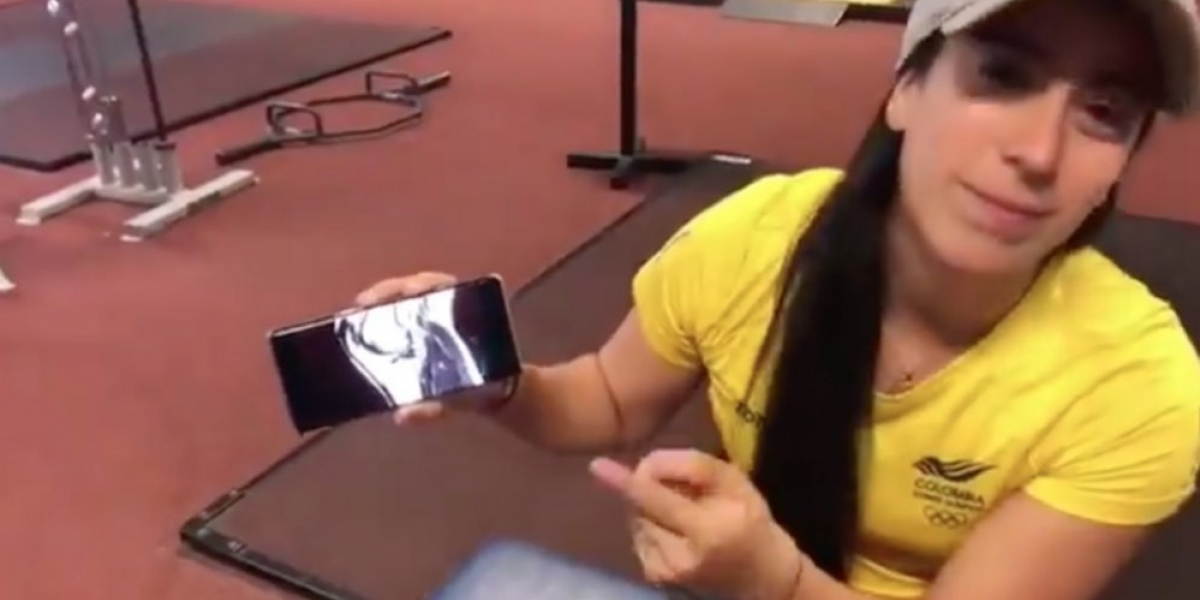Captura de video. Mariana Pajón, corredora de BMX.