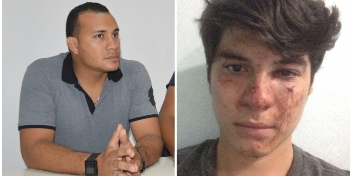 Regulador Lewis de la Hoz y joven denunciante Sebastián Noguera.