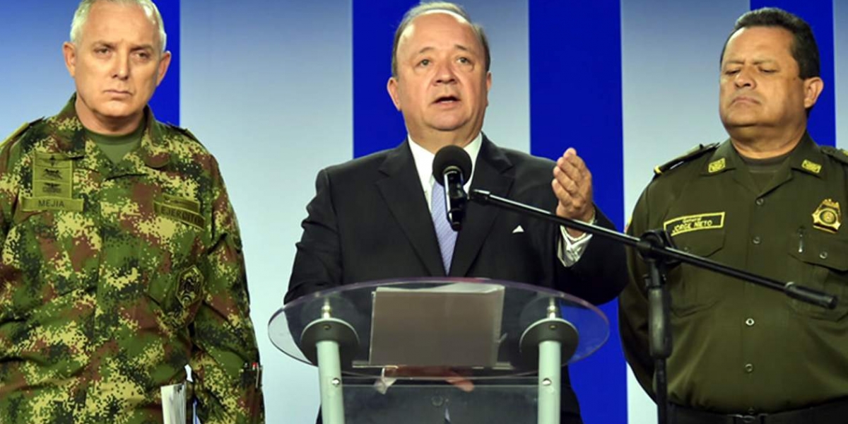 MinDefensa Ministro de Defensa, Luis Carlos Villegas, en rueda de prensa.