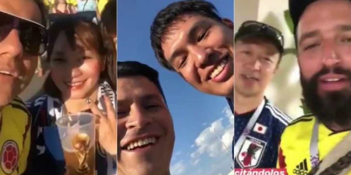 Hinchas que hacen quedar como un zapato a Colombia en el Mundial.